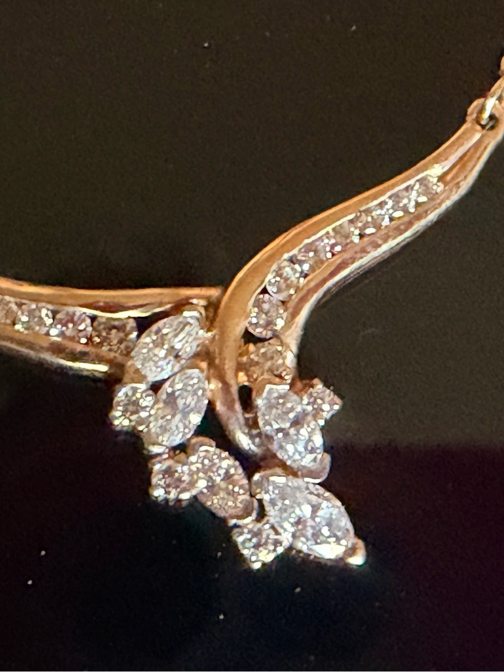 Custom made 14k 1.65 diamond necklace, one of kind